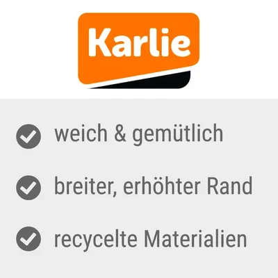 Karlie. Mehka in udobna, širok dvignjen rob, reciklirani materiali.