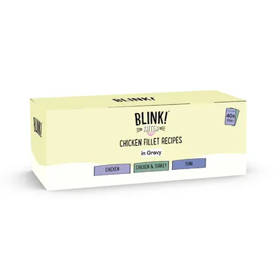 Blink! Kitten Chicken Fillet Recipes in Gravy - Mixed Mega Pack (40 x 85g)