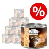 Výhodné balenie Wild Freedom Kitten 12 x 200 g - Mix: "Golden Valley" - králik a kuracie a "Wide Country" - teľacie & kuracie