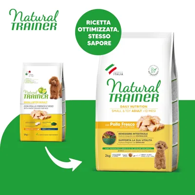 Natural Trainer Adult Small & Toy con pollo - Set%: 2 x 2 kg