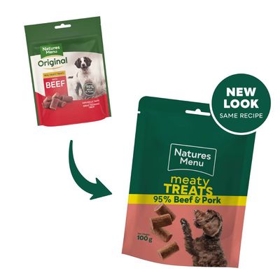Natures Menu Original Dog Treats with Beef - Saver Pack: 3 x 100g