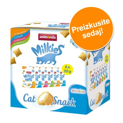 Animonda Milkies Cat Snack Selection, 6 x 30 g. 2 x Harmony, 2 x Fresh, 1 x Wellness, 1 x Balance. Preizkusite sedaj!