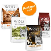 Wolf of Wilderness - Gemengd Probeerpakket "Lieveling-Mix" Lam, Canada, Kip-Soft , Elements-Rund (4 x 1 kg)