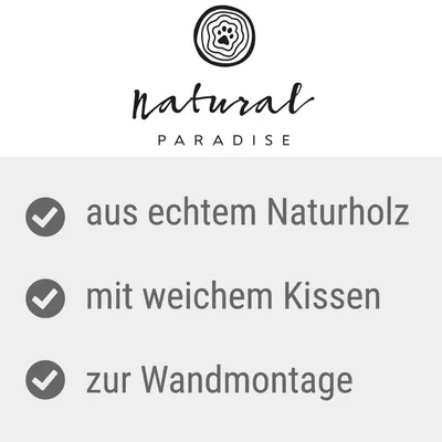Natural Paradise. Aus echtem Naturholz, mit weichem Kissen, zur Wandmontage.