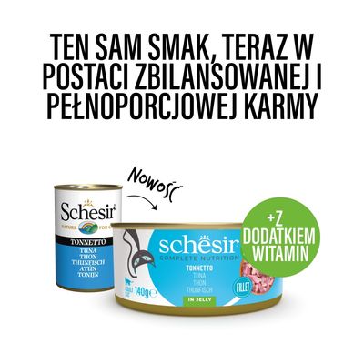 Schesir Complete Nutrition, filet w galarecie, 6 x 140 g w puszce