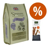 Welcome Kit Puppy & Junior Simpsons Premium + Hunter Calcium Milk Bone - 12 kg + 12 pz da 7,5 cm