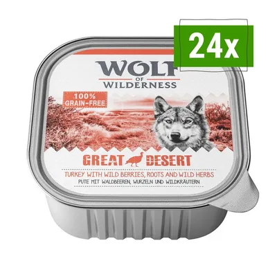 Wolf of Wilderness Great Desert, 24x, 100% grain-free, Pute mit Waldbeeren, Wurzeln und Wildkräutern