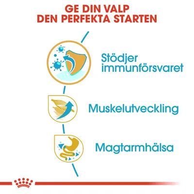 Ge din valp den perfekta starten. Stödjer immunförsvaret, muskelutveckling, magtarmhälsa.