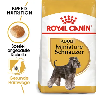Royal Canin Adult Miniature Schnauzer. Posebno prilagođena granula za zdrave mokraćne puteve. Breed Nutrition.