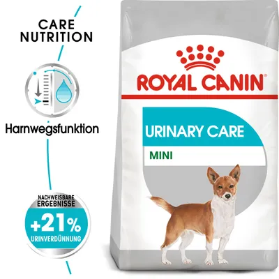 Royal Canin Urinary Care Mini, podpira delovanje sečil z dokazano učinkovitostjo: +21 % redčenje urina. Care Nutrition za majhne pse.