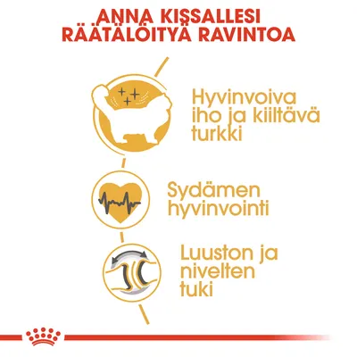 Anna kissallesi räätälöityä ravintoa. Hyvinvoiva iho ja kiiltävä turkki, sydämen hyvinvointi, luuston ja nivelten tuki.