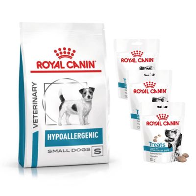 Royal Canin Veterinary Canine Hypoallergenic + 3 x 230 g Snacks gratis! Hypoallergenic Small Dog 3,5 kg