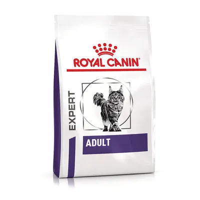 Royal Canin EXPERT ADULT kattefoder, billede af kat på forsiden af posen