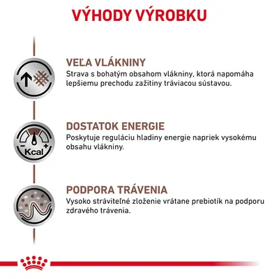 Výhody výrobku: veľa vlákniny, dostatok energie, podpora trávenia. Strava s vlákninou, regulácia energie, vysoko stráviteľné zloženie s prebiotikami na podporu trávenia.