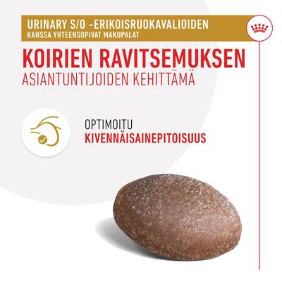 URINARY S/O -erikoisruokavalioiden kanssa yhteensopivat makupalat. Koirien ravitsemuksen asiantuntijoiden kehittämä. Optimoitu kivennäisainepitoisuus.