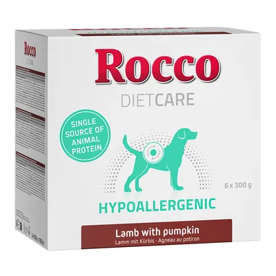 Rocco Diet Care хипоалергенна храна за кучета, единствен източник на животински протеин, агнешко с тиква, опаковка 6 x 300 г.