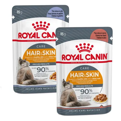 Lot mixte 24 x 85 g Royal Canin en gelée et en sauce - Hair & Skin Care en sauce et en gelée Lot mixte 24 x 85 g Royal Canin en gelée et en sauce - Hair & Skin Care en sauce et en gelée