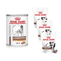 Royal Canin Veterinary Gastrointestinal nedvestáp + 3 x 230 g snack ingyen - Low Fat Mousse (12 x 420 g)
