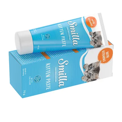Smilla Kitten Paste, tuba 75 g i opakowanie. Z witaminami i wapniem. Made in Germany.