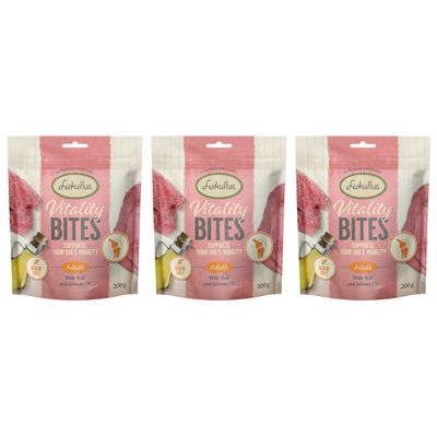 Lukullus Vitality Bites Adult, supporta la mobilità del cane, con vitello e olio di salmone, senza cereali, 200g.
