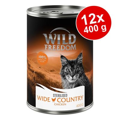 Wild Freedom Sterilised Wide Country Kurczak, 12 x 400 g, receptura w 100% bez zbóż