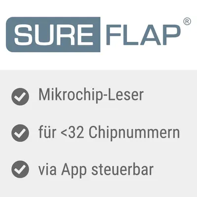 SureFlap Mikrochip-Leser, geeignet für weniger als 32 Chipnummern, via App steuerbar.