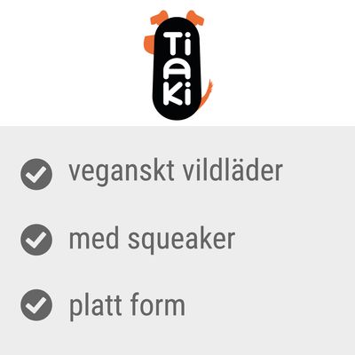 Tiaki. Veganskt vildläder, med squeaker, platt form.