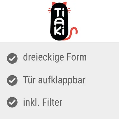 Tiaki. Dreieckige Form, Tür aufklappbar, inkl. Filter.