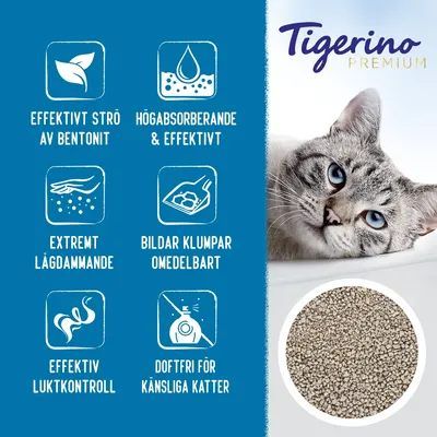 Tigerino Premium kattströ - Sensitive (parfymfri) - Ekonomipack: 2 x 12 kg