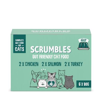 Scrumbles Meat & Fish in Jelly Variety Pack Wet Cat Food Saver Pack: 12 x 80g