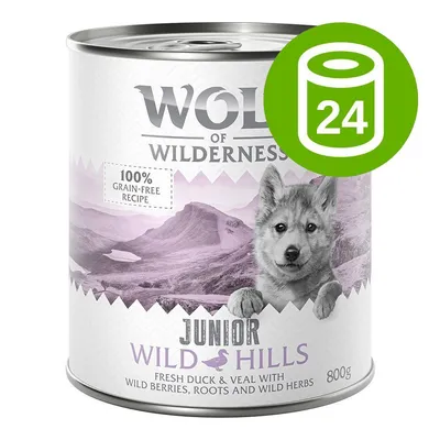 Økonomipakke: Wolf of Wilderness Junior 24 x 800 g Økonomipakke: Wolf of Wilderness Junior 24 x 800 g