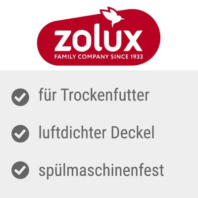 Zolux Family Company seit 1933. Eigenschaften: für Trockenfutter, luftdichter Deckel, spülmaschinenfest.