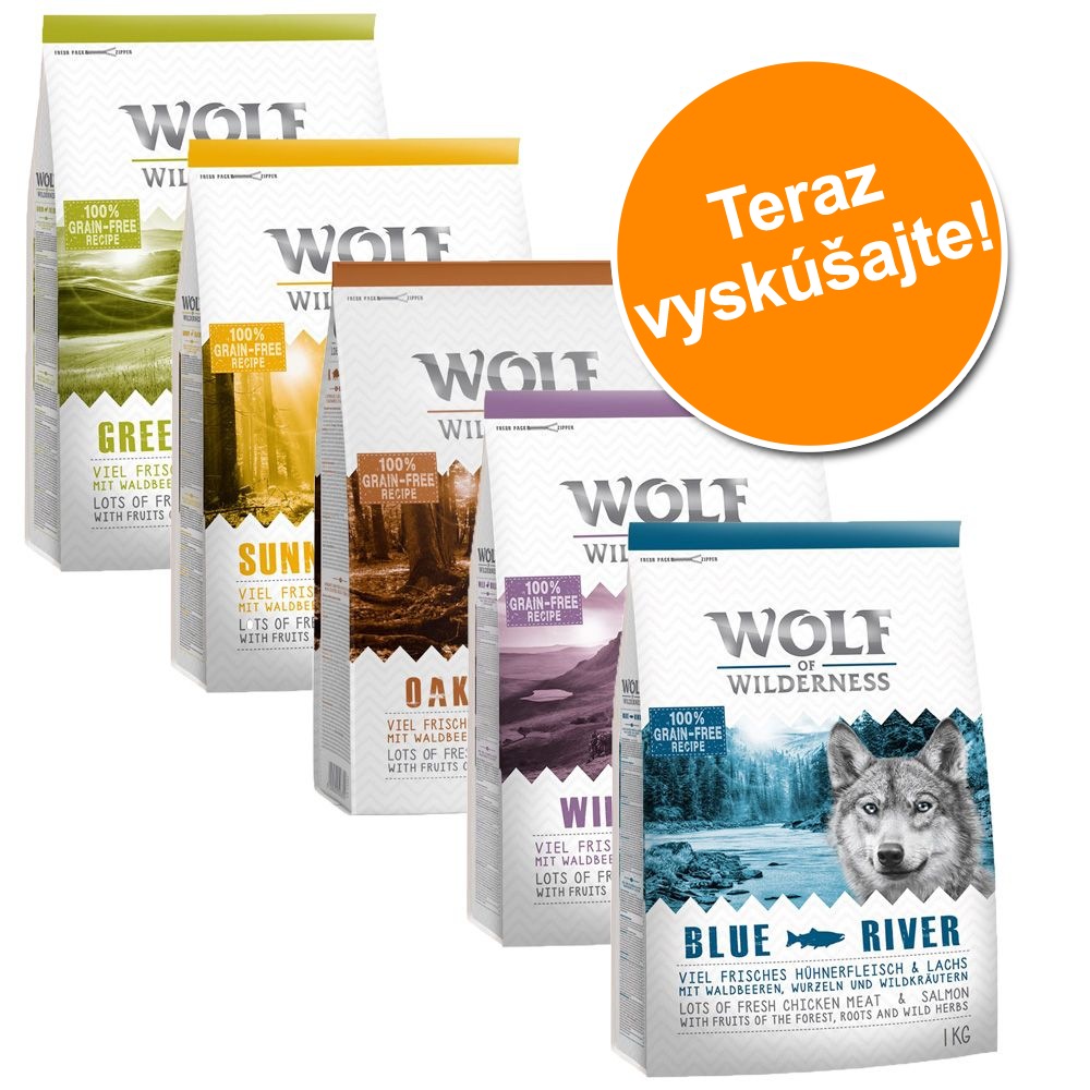 Wolf of Wilderness miešané balenie - 5 x 1 kg