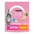 Purina One Bifensis Kitten food, rich in chicken as number one ingredient, shown on pink packaging with images of chicken, grains and a kitten.