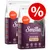 Smilla Special Needs Sterilised poultry cat food, 2 x 10kg bags, visible text: balanced fat & energy content, omega fatty acids, contains taurine, yucca schidigera, made in Germany, offer symbol