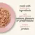 Tekst na engleskom: made with natural ingredients, no artificial colours, flavours or preservatives, high quality protein.