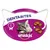 Envase de snacks para gatos Whiskas Dentabites, con imagen de un gato gris, galletas en forma de snack y texto visible: 'DENTABITES' y 'whiskas'. Icono de diente y gato.