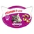 Envase de Whiskas con imagen de gato gris, trozos de snack relleno y texto visible: 'VITAMIN E-xtra'. Incluye icono de escudo y gato. Marca Whiskas claramente mostrada.