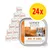Pack of 24 Wolf of Wilderness Mini Wide Acres, 100% grain-free chicken with wild berries, roots and wild herbs, shown on product packaging.