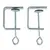 Two silver metal clamps with screw mechanism and rubber padding, suitable for attachment to surfaces.