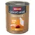 Animonda GranCarno Single Protein Huhn Pur dåse. Tekst: 100 % frische Zutaten, 1 Protein Quelle, ohne Getreide ohne Gluten. Billede af kyllingestykker og silhuet af kylling.