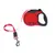 Guinzaglio per cani KONG rosso con manico ergonomico, nastro riflettente e moschettone in metallo.