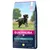 Sac de croquettes Eukanuba Adult pour chiens, 15 kg, races grandes 25–40 kg et très grandes >40 kg, riche en poulet frais. Texte visible en anglais, allemand, français et néerlandais.