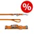 Orangefarbene Hundeleine mit Metallkarabiner und passendem Halsband. Rotes Rabatt-Symbol mit Prozentzeichen sichtbar.
