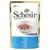 Schesir Adult kattenvoer in jelly, tonijn. Afbeelding van een kom met tonijnstukjes. Tekst: Tonnetto, Tuna, Thon, Thunfisch, Atun, Tonijn, Atum.