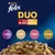 Purina Felix Duo, wiejskie smaki w galarecie: z kaczką i jagnięciną, z indykiem i wątróbką, z wołowiną i drobiem, z kurczakiem i nerkami.