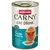 Animonda Carny Cat Drink bez mléka, s tuňákem, 140 ml. Zobrazená kočka pije z misky.