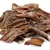 Snack per cani composto da pezzi di carne essiccata, senza confezione visibile né marchio identificabile.