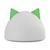 Dome-shaped product with two green triangular shapes on top, resembling ears. No visible branding or text.
