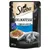 Sheba Delikatesse in Gelee met Thunfisch, MSC-keurmerk zichtbaar, 85 g. Afbeelding van kattenvoer op een bord en een grijze kat op de verpakking.